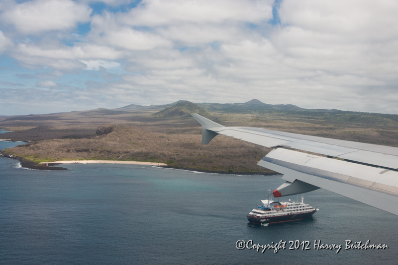 3198 Flying into San Cristobal over our cruise ship.jpg